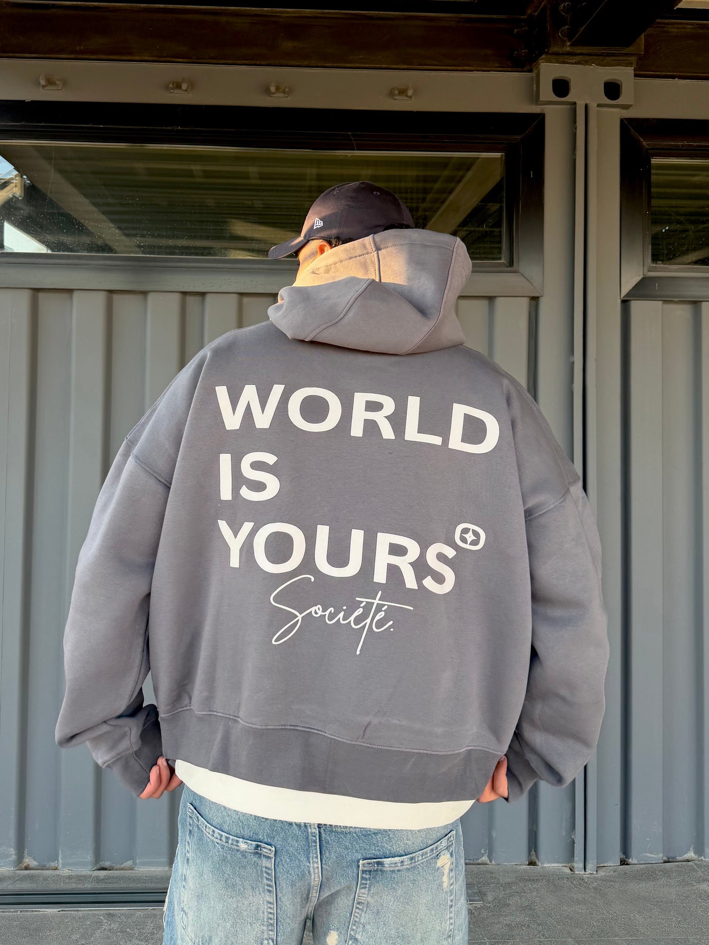 Grey Baggy Layered Hoodie