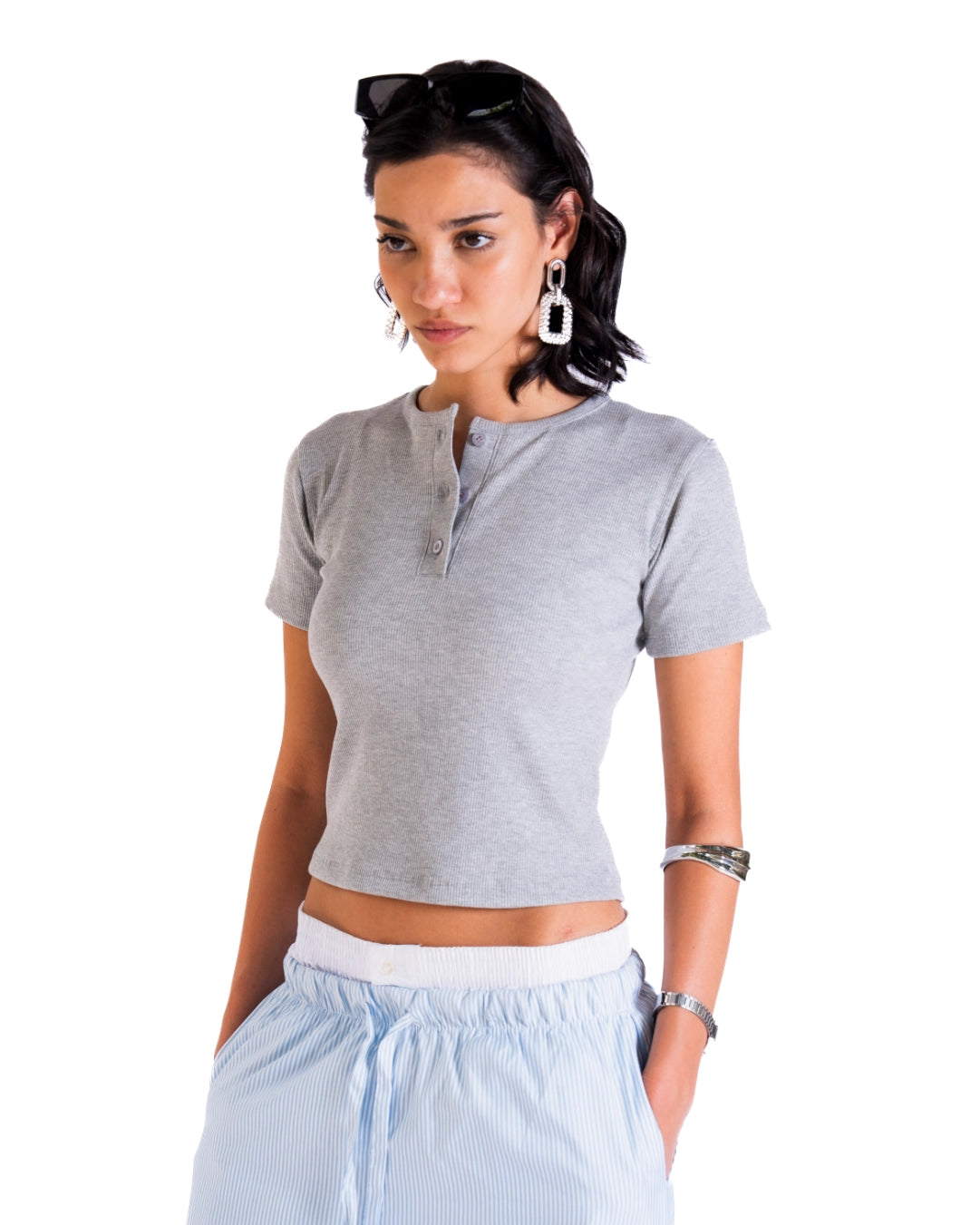 Essential cropped henley