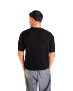 Black Waffle Knit