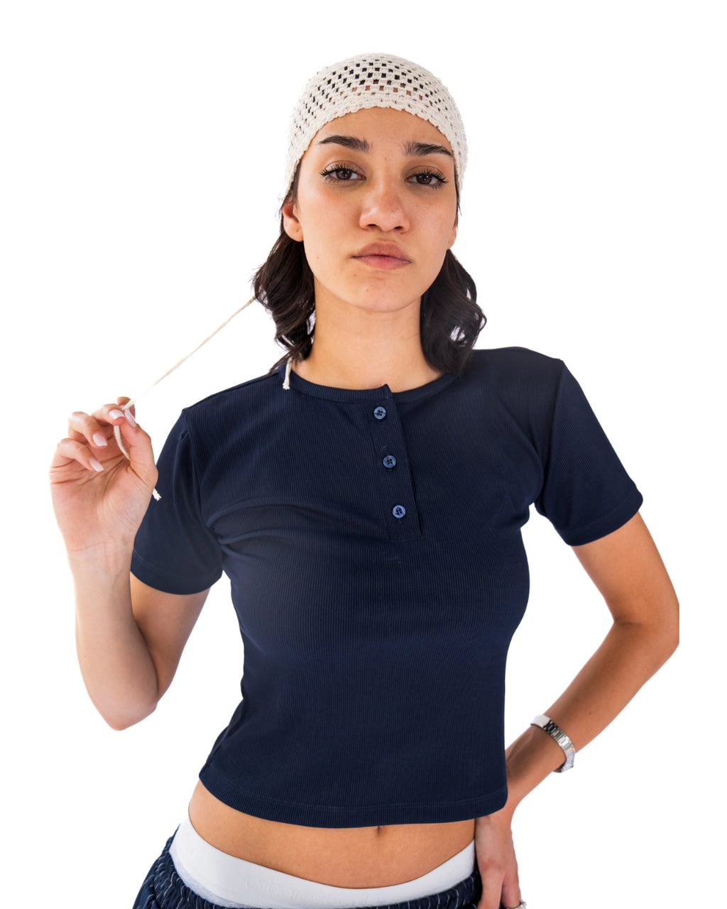 Essential cropped henley