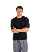 Black Waffle Knit