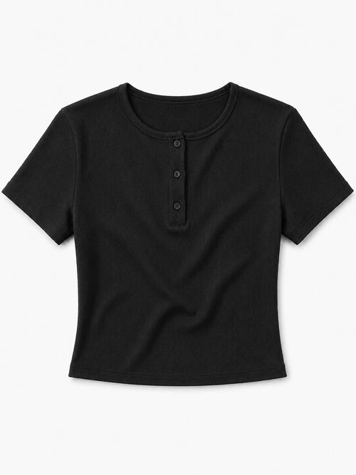 Essential cropped henley