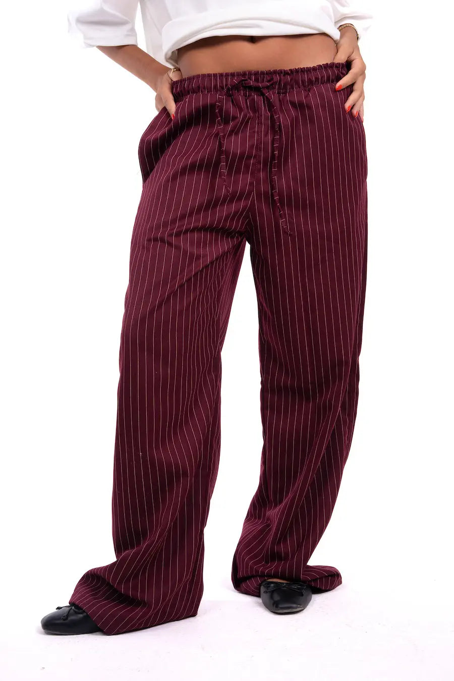 Burgundy Stripped Pants