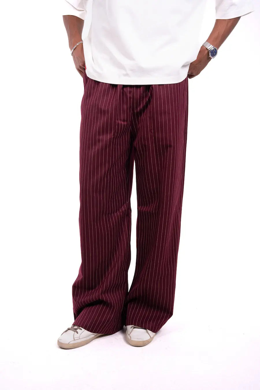 Burgundy Stripped Pants