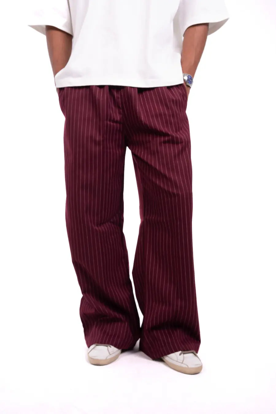 Burgundy Stripped Pants