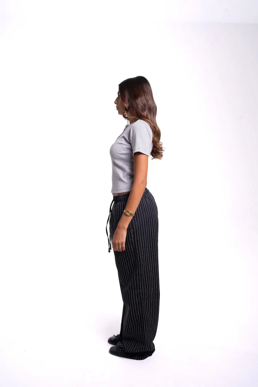 Black Stripped Pants