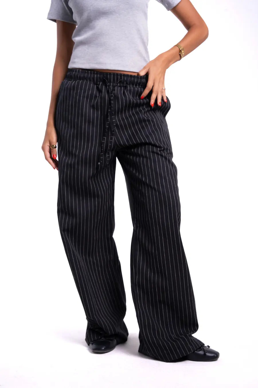 Black Stripped Pants