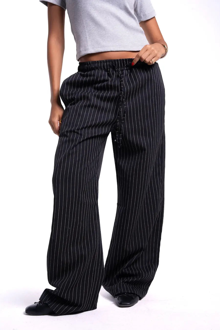Black Stripped Pants
