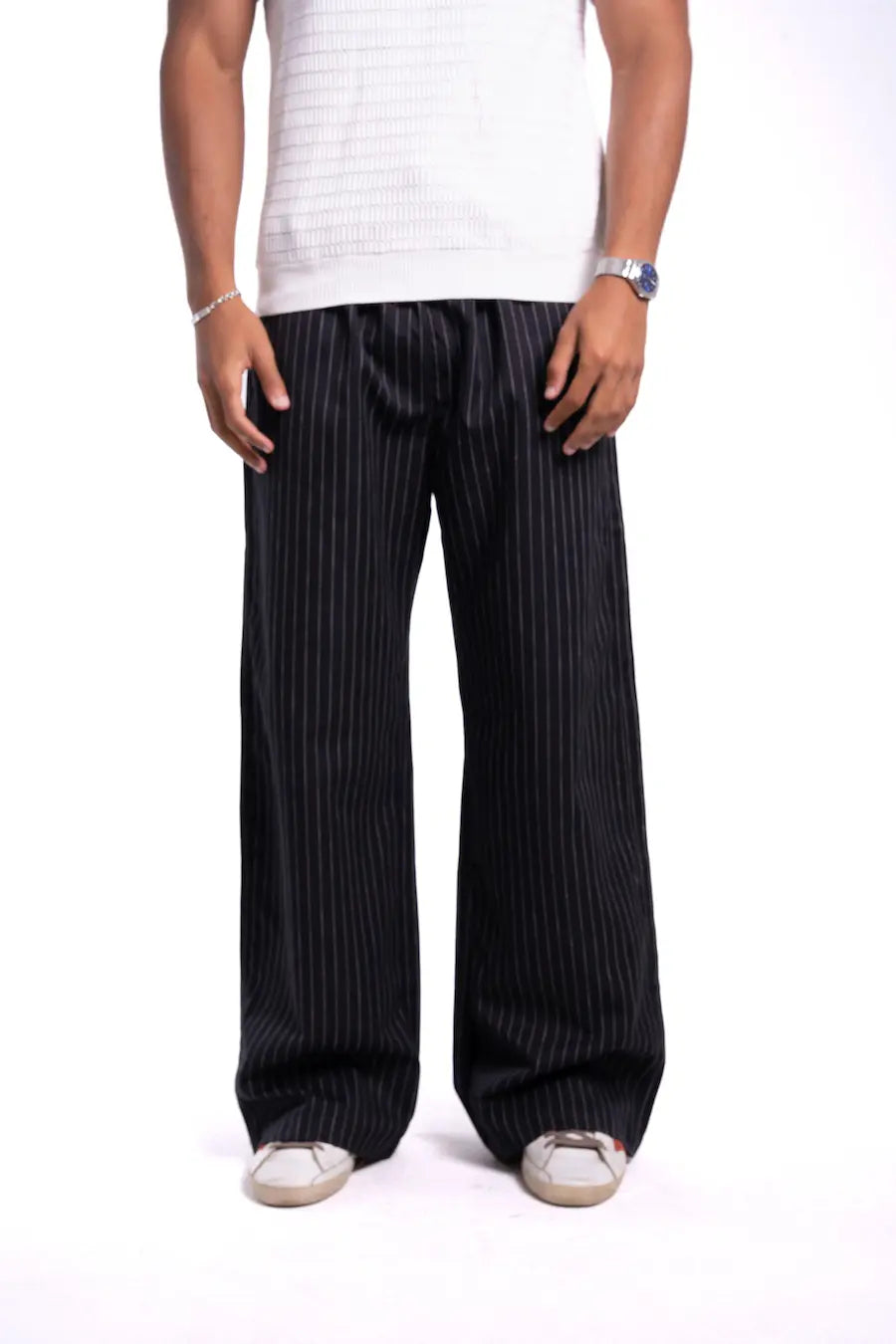 Black Stripped Pants