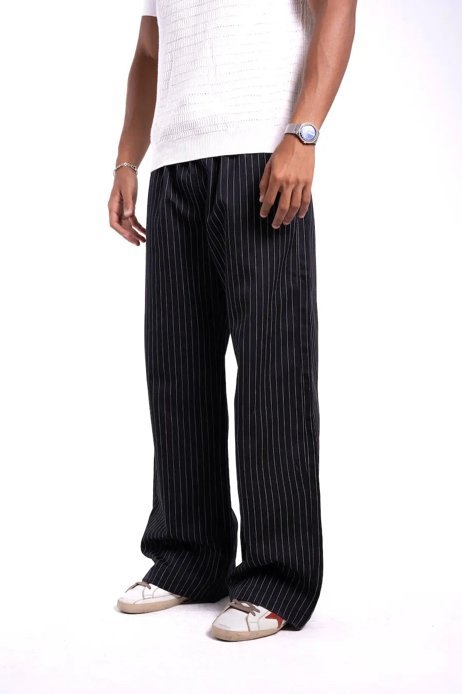 Black Stripped Pants