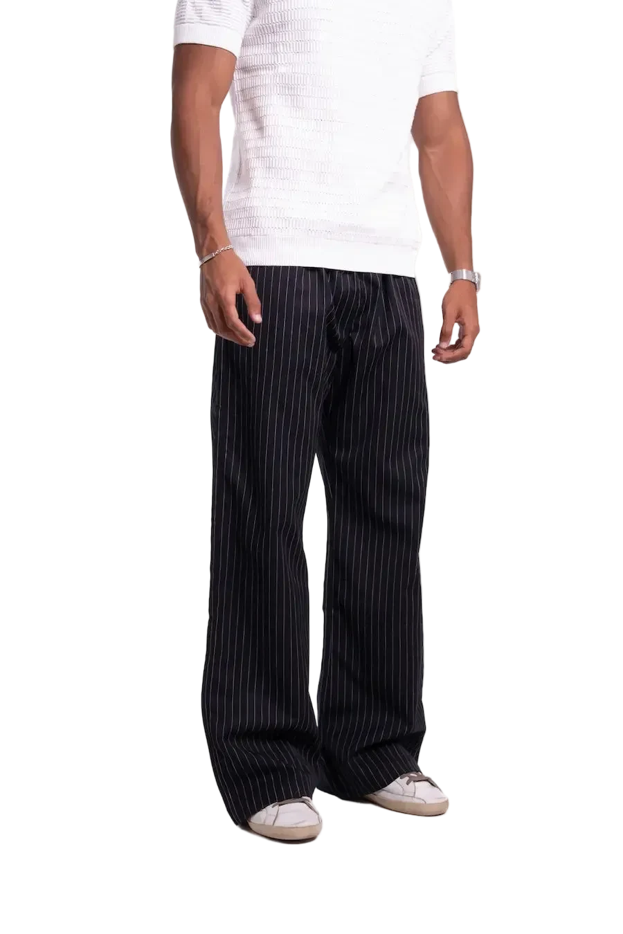 Black Stripped Pants
