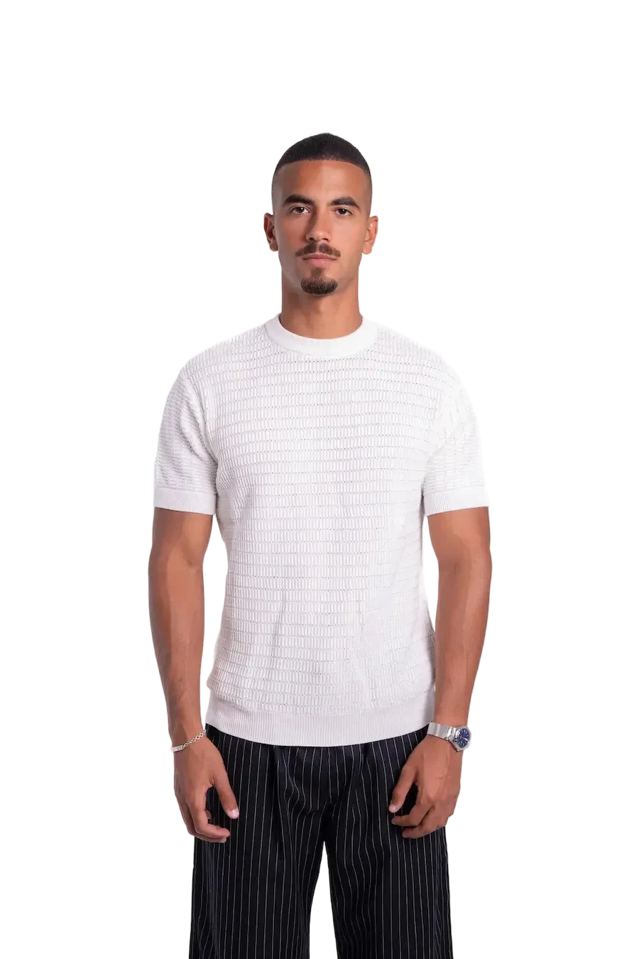 white Waffle Knit
