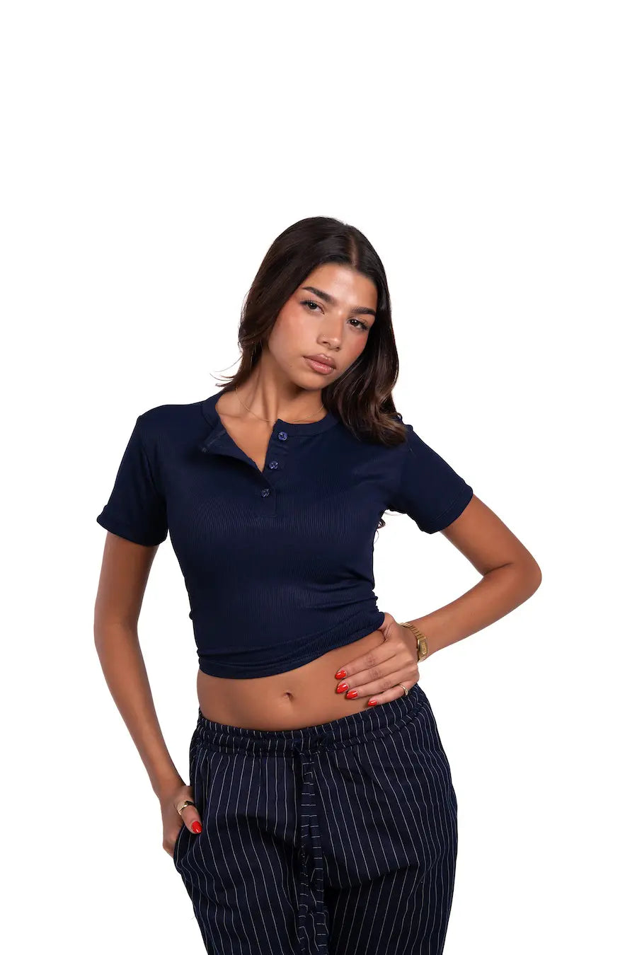 Essential cropped henley