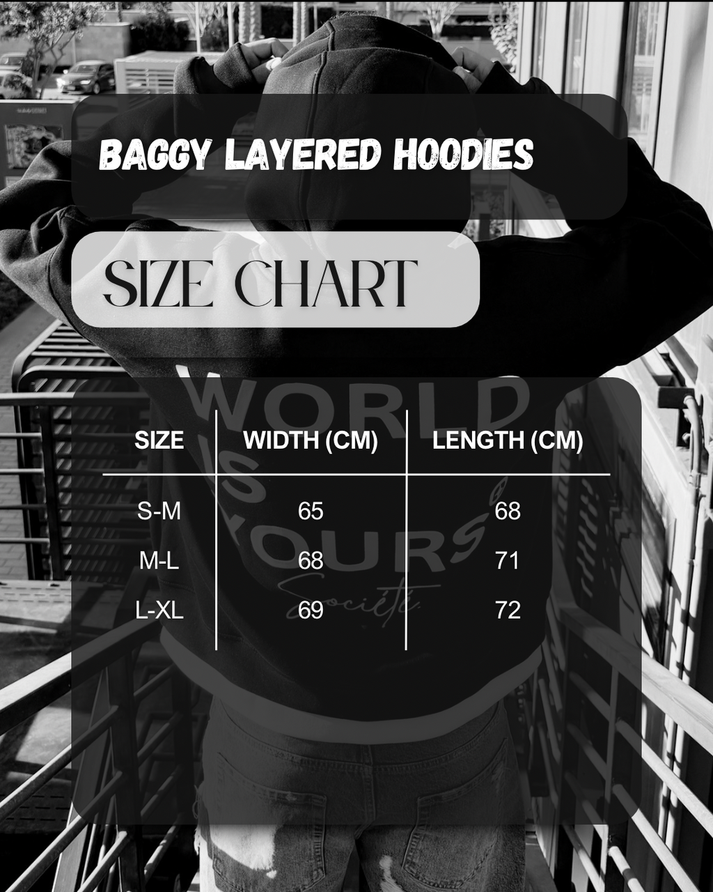 Black Baggy Layered Hoodie