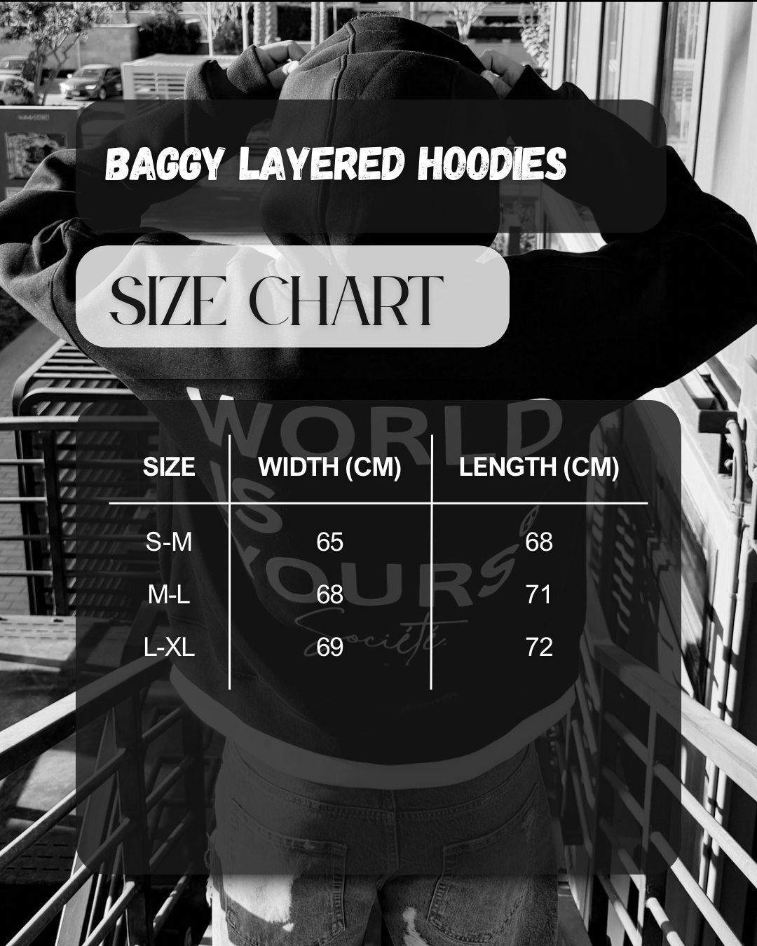 Black Baggy Layered Hoodie