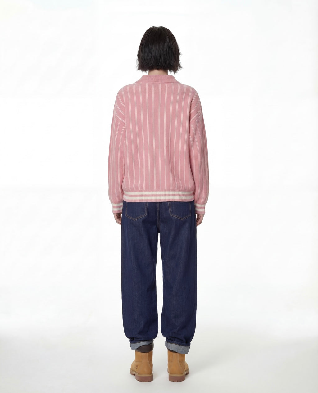Pink Mohair Polo Sweater