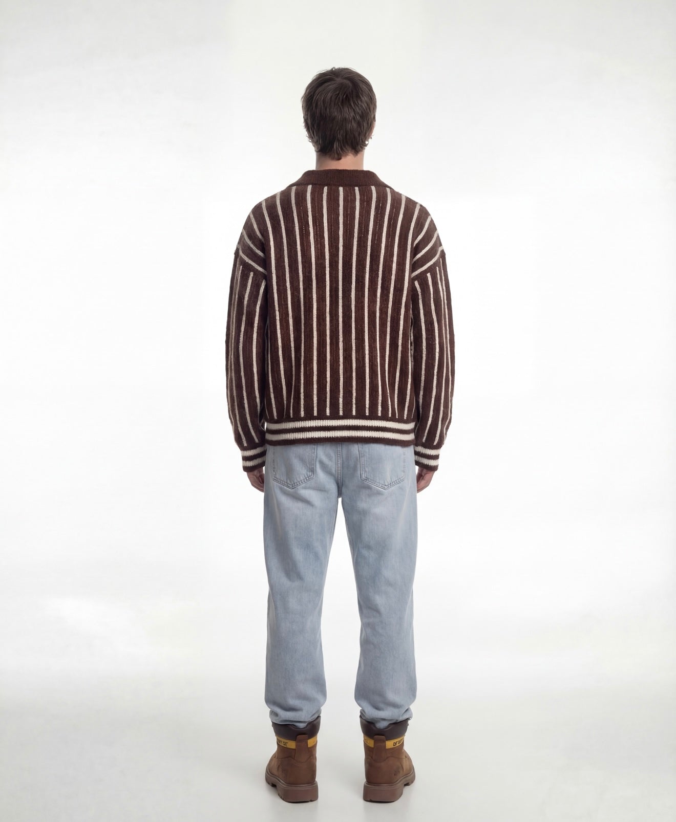 Brown Mohair Polo Sweater