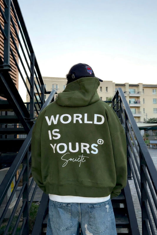 Olive Baggy Layered Hoodie